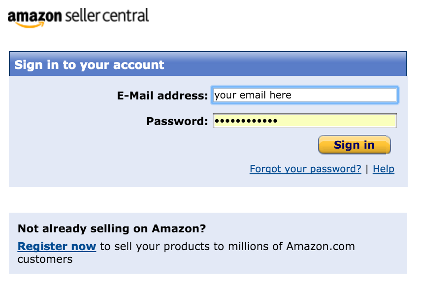 Sign up for Amazon Seller Central