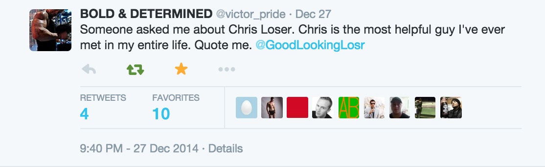 victor pride tweet on GLL