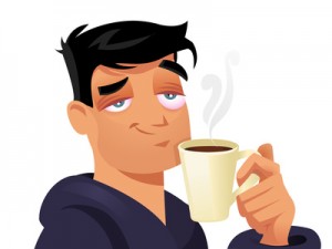 Cartoon Guy Drinking Coffee