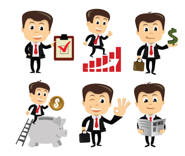 vector businessman in various poses