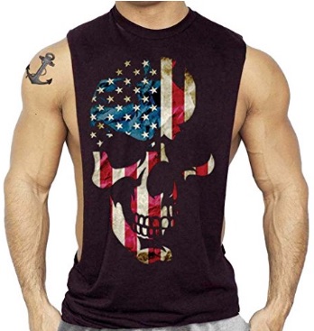 American Skull Workout T Shirt