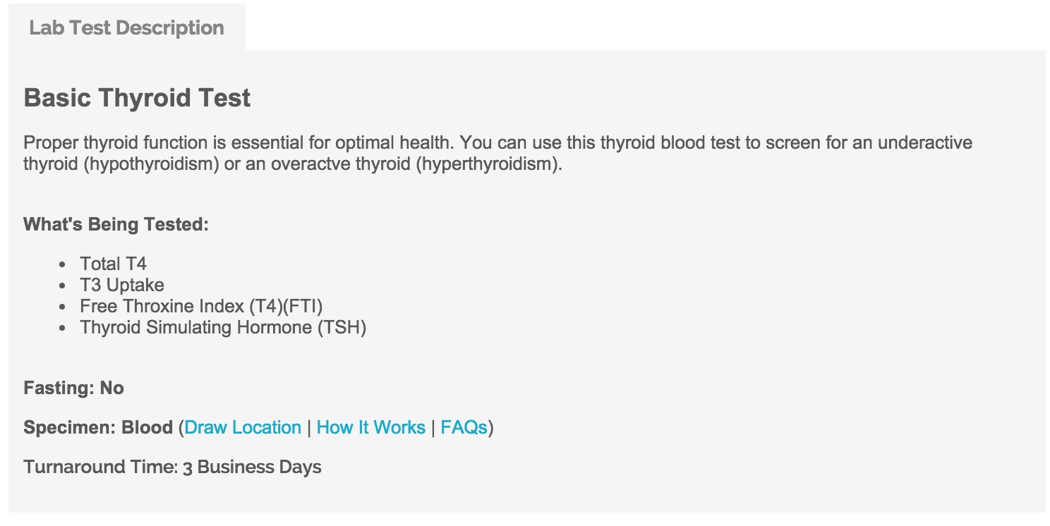 basic thyroid test