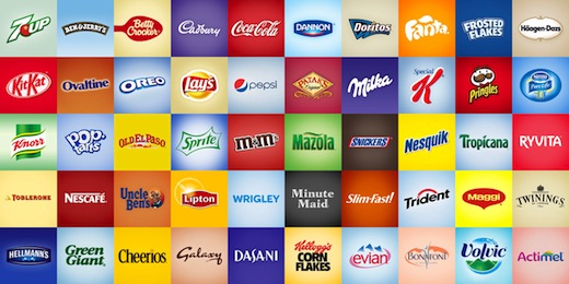 wall of food brands