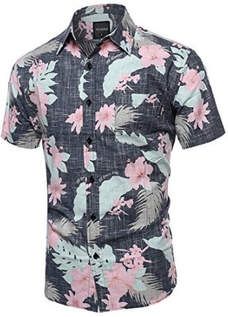 Mens Hawaiian Floral Print Shirt